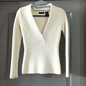 Cream Wool long sleeve Sweater (Moda International, size S)